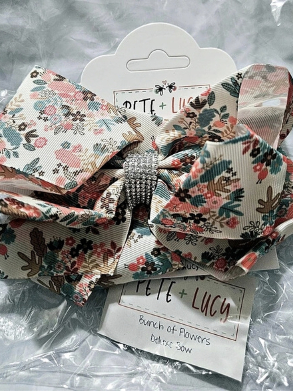 Petite + Lucy Bunch of Flower Bow Floral Bow Hair Accessory NWT